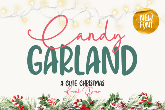 Candy Garland Duo: A Festive Font Combination for Designers